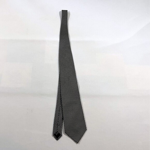 Firenze Vintage Mens Neck Tie Black Pattern Silk Made in Italy Work Attire - Picture 1 of 5